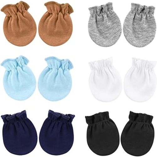 BQUBO Newborn Infant Toddler Mittens No Scratch Cotton Elastic Wrist Gloves Hypoallergenic for 0-6 Months Baby Boys Girls