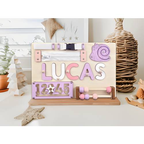 Best-Selling_Name Puzzle Wooden Busy Board Baby Board Personalized Baby Girl Gift Nursery Decor & Baby Shower Gift, First Birthday