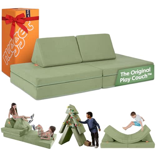 Nugget - The Original Play Couch for Kids - Modular Foam Children's Sofa for Playroom, Imagination, & Creative Open Ended Play - Washable & Convertible Playroom Furniture, Bamboo