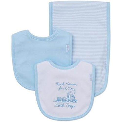 Little Me Boys' 3-Piece Bib & Burp Cloth Set