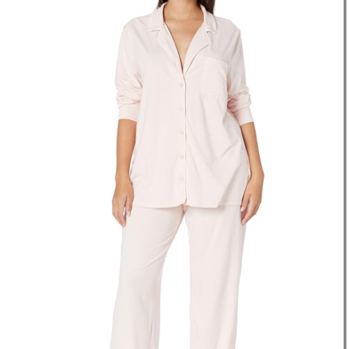 Amazon Essentials Women's Cotton Modal Long-Sleeve Shirt and Full-Length Bottom Pajama Set