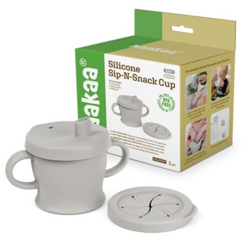 Haakaa Silicone Sip-N-Snack Cup 8 oz Suva Grey