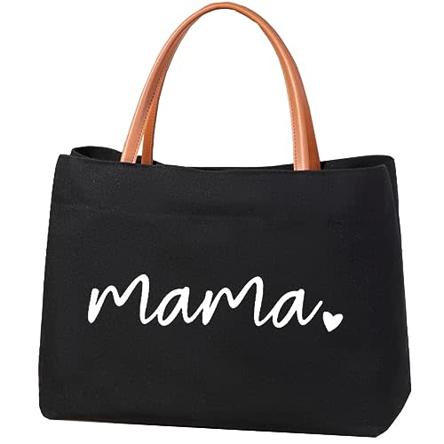 kifasyo Mom Mama Bag Mother Gifts Momlife Tote for Hospital, Shopping, Beach, Travel