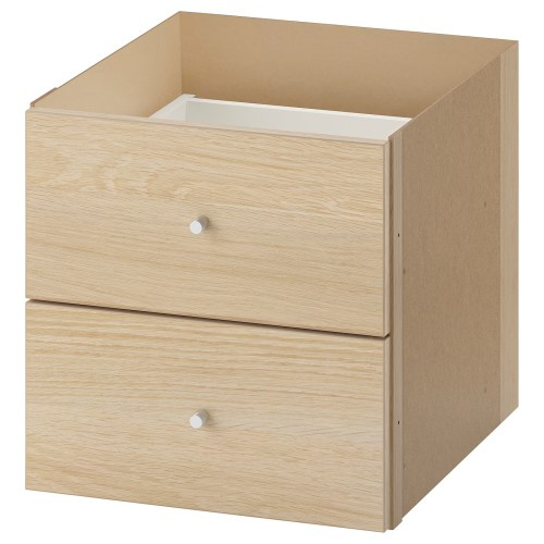 KALLAX Insert with 2 drawers - white stained oak effect 13x13 "