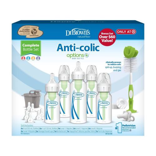 Dr. Brown's Anti-Colic Options+ Narrow Baby Bottle Newborn Gift Set