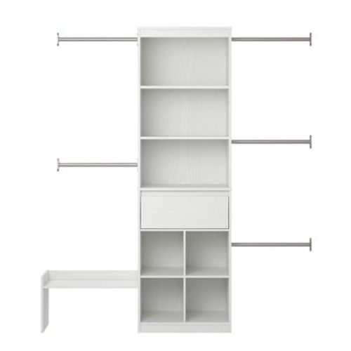 Max & Finn Grow With Me Adjustable Kids' Closet Organizer System with Adjustable Poles, White