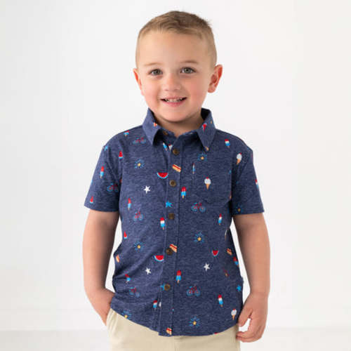 Summer Celebrations Button Down Polo