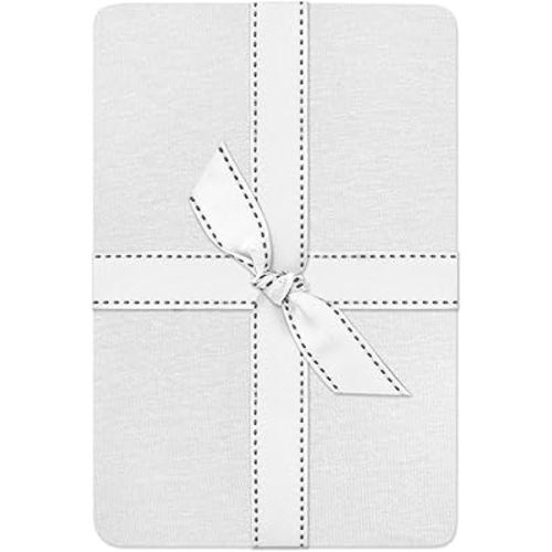 Frankie Fitted Crib Sheet 100% Organic Cotton for Baby & Toddler Mattress, Breathable for Boys & Girls, White, One Size