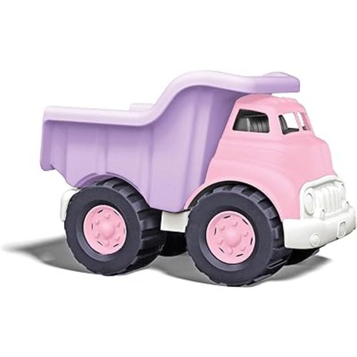 Green Toys Dump Truck in Pink Color - BPA Free, Phthalates Free Play Toys for Improving Gross Motor, Fine Motor Skills. Play Vehicles