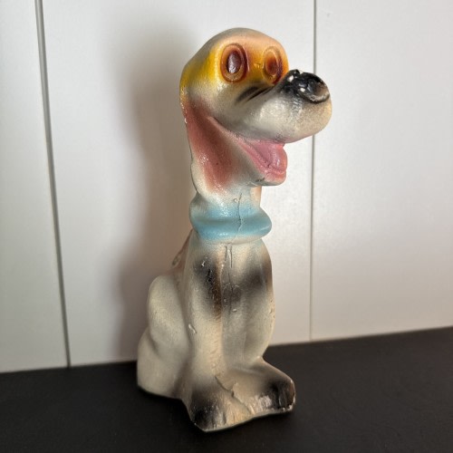 Vtg Carnival Chalkware Carnival Prize Puppy Dog Beagle Hound 7” tall 1950’s Cute