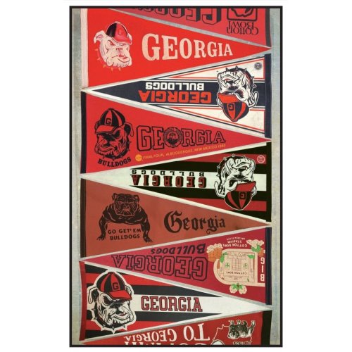 Georgia Bulldogs vintage pennant print 11 x 17