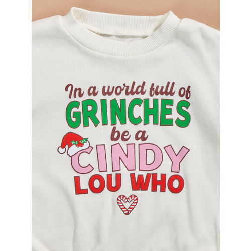 In a World Full of Grinches Graphic Bubble Sweatshirt in Ivory | Tullabee