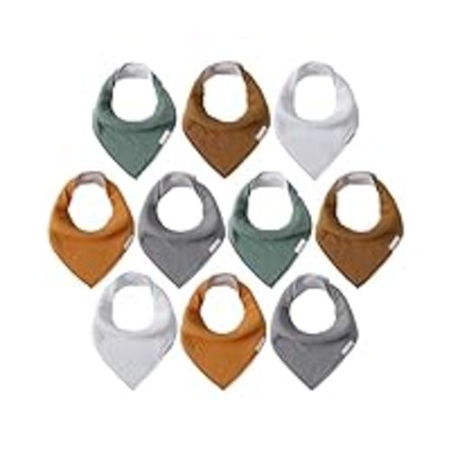 Amazon.com: Konssy Muslin Baby Bibs 10 Pack Baby Bandana Drool Bibs 100% Cotton for Unisex Boys Girls,10 Solid Colors Set for Teething Drooling : Baby