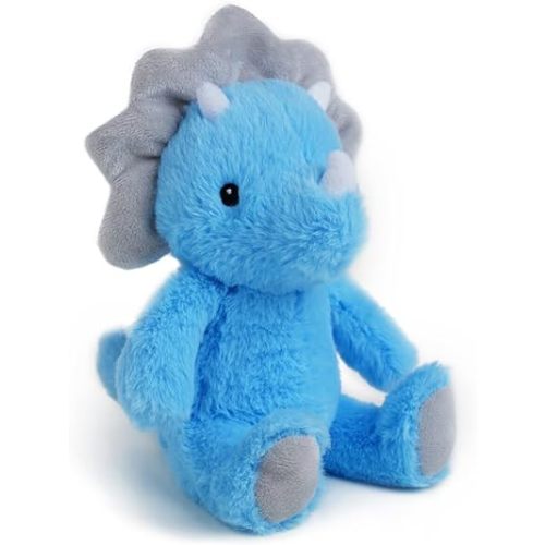 VANLINNY Blue Dinosaur Stuffed Animals, 9" Soft Dinosaur Plush Toys for Boys, Cute Triceratops Figure, Birthday Xmas Gifts for Grandkids Boys Toddlers and Girls 3 4 5 6 7 8 Year