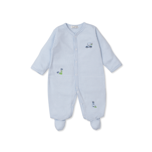 Golf Club Stripe Footie in Light Blue