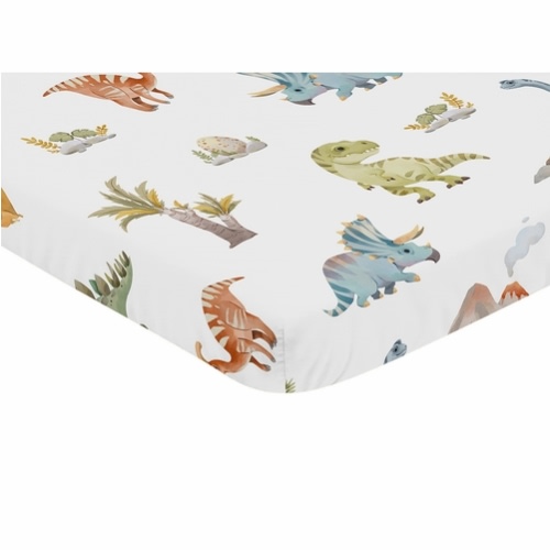 Watercolor Dinosaur Dino Collection Mini Crib Sheet