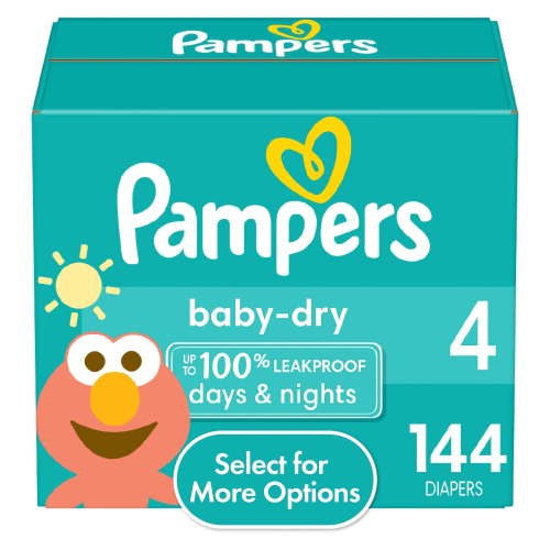 Pampers Baby Dry Baby Diapers Size 4, 144 Count (Select for More Options)