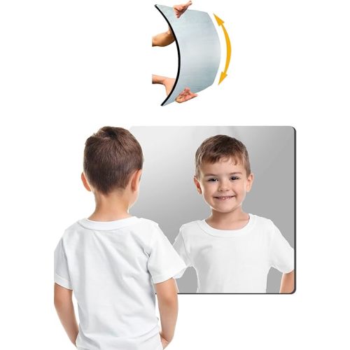Unbreakable Plexiglass Acrylic Mirror for Kids, 1 PCS 8 x 8 inch, Shatterproof Safe Mirror for Wall, Used for Hand Makeup Mirror, Hang Mirror, Bedroom Door Mirror, Shaving Mirrors, Workout Mirror