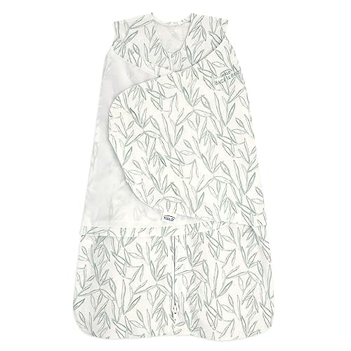 HALO 100% Cotton Sleepsack Swaddle, 3-Way Adjustable Wearable Blanket, TOG 1.5, Leaves, Newborn, 0-3 Months