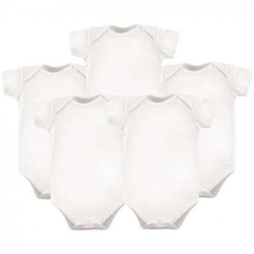 Hudson Baby Short Sleeve Bodysuits, 5-Pack, Newborn- 24 Months
