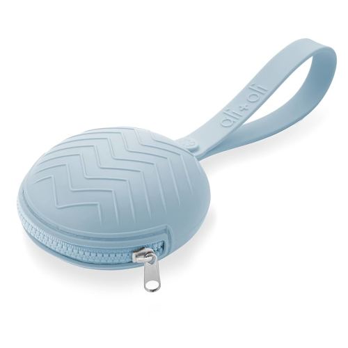 Ali+Oli BPA-Free Silicone Pacifier Holder Case (1-pk) Diaper Bag Accessory Newborn Travel Baby Pacifier Pouch (Dream Blue)