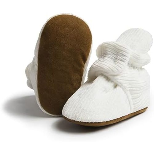 CENCIRILY Baby Unisex Booties Warm Fleece Winter Stay On Infant Slipper Socks Boys Girls Soft Non Slip Sole Newborn First Walkers Ankle Crib Shoes