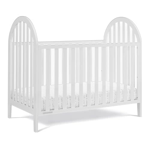 Delta Children Milano 4-in-1 Convertible Crib - Greenguard Gold Certified, Bianca White