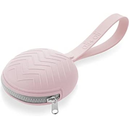 Silicone Pacifier Case (Pink) 3" x 1.6" BPA-Free Newborn Pacifier Holder, Travel Baby Pacifiers Silicone Pouch, Pacifier Accessories for Boys & Girls, Silicone Pacifier Storage Case