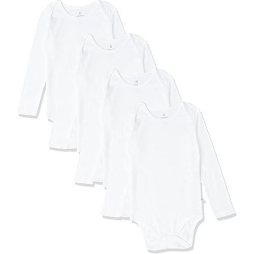 6-9 HonestBaby 4-Pack Long Sleeve Bodysuits One Piece 100% Organic Cotton for Infant Baby Girls, Boys