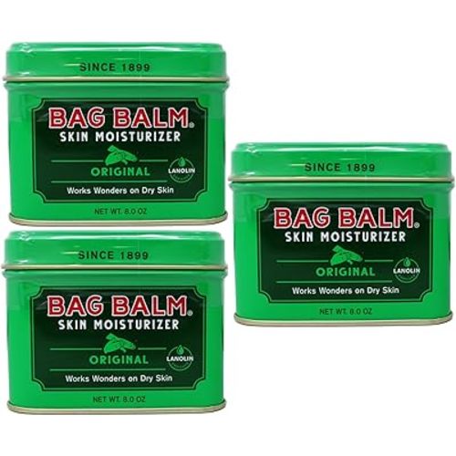 Bag Balm Vermont's Original Hand Moisturizer, Hand Balm for Dry Skin, Cracked Hands, Heels & Dry Hands Treatment, For Dogs and More Ointment, Lotion - 8oz Tin, 3 Pack
