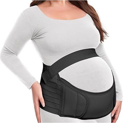 Pregnancy Belly Support Band Maternity Belt Back Support Belly Bands for Pregnant Women Lightweight Belly Band Back Brace (Black, Medium)