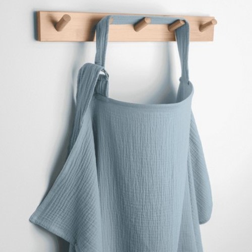 Muslin Nursing Cover for Baby Breastfeeding, Soft & Breathable Breastfeeding Cover for Mom by Comfy Cubs - Pacific Blue