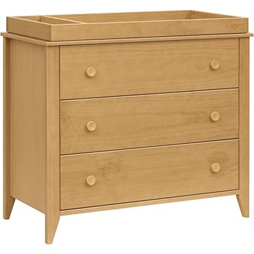 Babyletto Sprout 3-Drawer Changer Dresser in Honey, Greenguard Gold Certified, Changing Tray Included