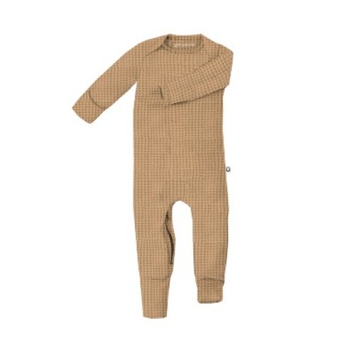 günamüna® Baby Waffle Sleeper Pajama with DIAPER-ZiP®, Color: Latte, Size: 6 months