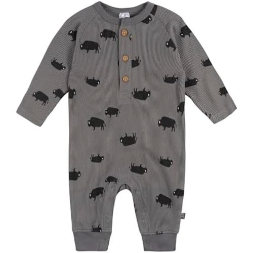 Modern Moments by Gerber Baby Henley Waffle-Knit Romper