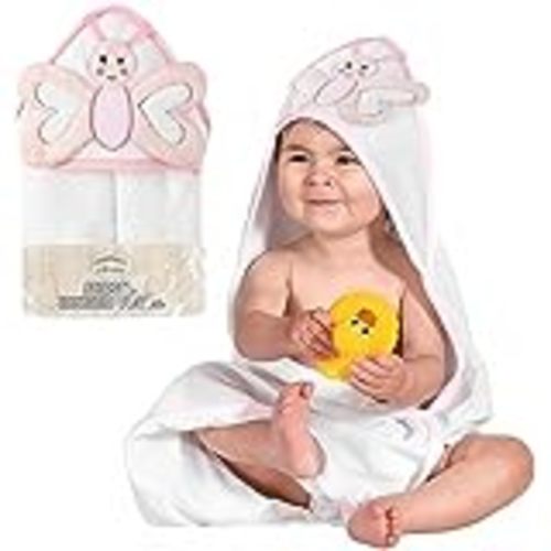 Amazon.com : Hudson Baby Unisex Baby Cotton Animal Face Hooded Towel, Pretty Elephant, One Size : Baby