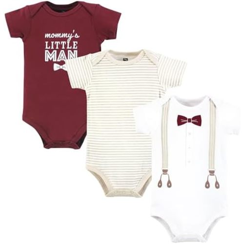 Hudson Baby Baby Boys Cotton Bodysuits 3-pack