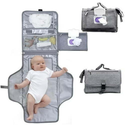 Yuhuan Newborn Baby Portable Polyester Diaper Changing Pad with Gray Color, 1 Count