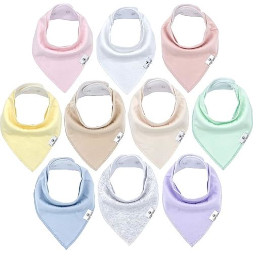 Amazon.com: Diaper Squad 10-Pack Baby Drool Bandana Bibs (Pastel) : Baby