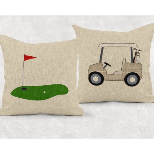 Golf Pillow, Linen Golf Pillow, Gift for Golfer, Linen Pillow Cover, Sports Pillow, Game Room Decor, Home Decor, Dorm Room