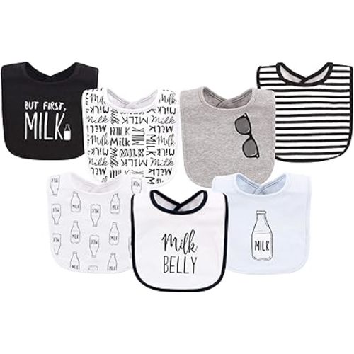 Little Treasure Unisex Baby Cotton Bibs, Milk Belly, One Size