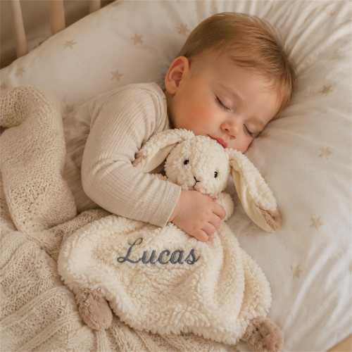 Custom Name Baby Lovey Blanket | Personalized Security Blanket for Infant | Baby Gift, Nursery Plush Comfort Toy