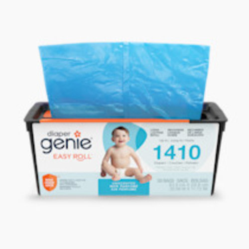 Diaper Genie Easy Roll Refill Bags - Compatible with Signature and Platinum Pails - Blue, Unscented, 30