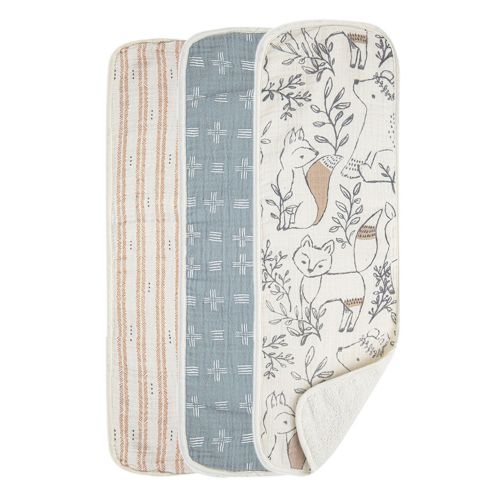 Ezra 3-pc. Cotton Burp Cloths | Crane Baby
