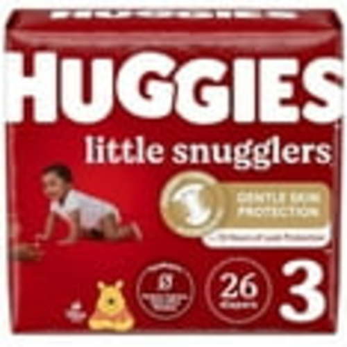 Huggies Size 3 Diapers, Little Snugglers Baby Diapers, Size 3 (16-28 lbs), 26 Count