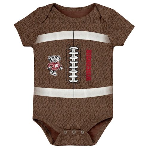 Wisconsin Badgers Newborn & Infant Catch Me Football Bodysuit - Brown