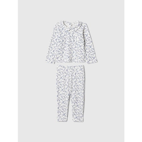 Baby Rib Outfit Set- Ivory Frost Floral - 3-6 months