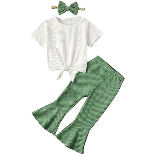 Kucnuzki Baby Girl Clothes Toddler Girl Outfit Cute Shirt Ruffle Top Pant Set Fall Winter Clothing For Girl