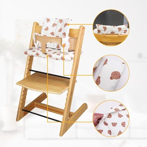 for Stokke High Chair Cushion, Soft and Comfortable for Tripp Trapp High Chair Cushion, for Tripp Trapp Cushion Set Makes It Safer and More Comfortable for Baby to Sit On (Little Bear)