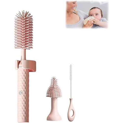 Mynubaby 360 Bottle Cleaner, Mynubaby Bottle Cleaner, Swirlsafe Bottle Cleaner, Swirlsafe Bottle Cleaning Brush, Toph Bottle Brush, Toph 360 Bottle Cleaner, Toph 360 Cleaner (Three Piece Pink)